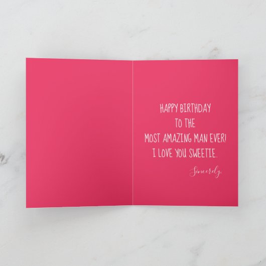 Happy Birthday Heart voor hem Feestdagen Kaart (Binnen)