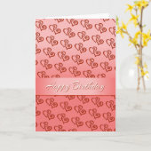 Happy Birthday Hearts Wenskaart Kaart (Gele Bloem)