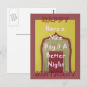 Happy Birthday heb een fijne dag en een betere avo Briefkaart (Voorkant / Achterkant)