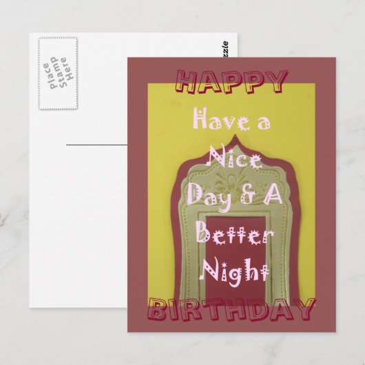 Happy Birthday heb een fijne dag en een betere avo Briefkaart (Voorkant / Achterkant)