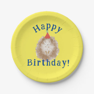 Happy Birthday Hedgehog Borden Papieren Bordje