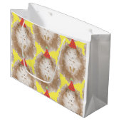 Happy Birthday Hedgehog Gift Bag Groot Cadeauzakje (Voorkant Gekanteld)