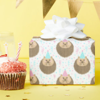Happy Birthday Hedgie Pattern Cadeaupapier