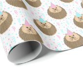 Happy Birthday Hedgie Pattern Cadeaupapier (Rol Hoek)