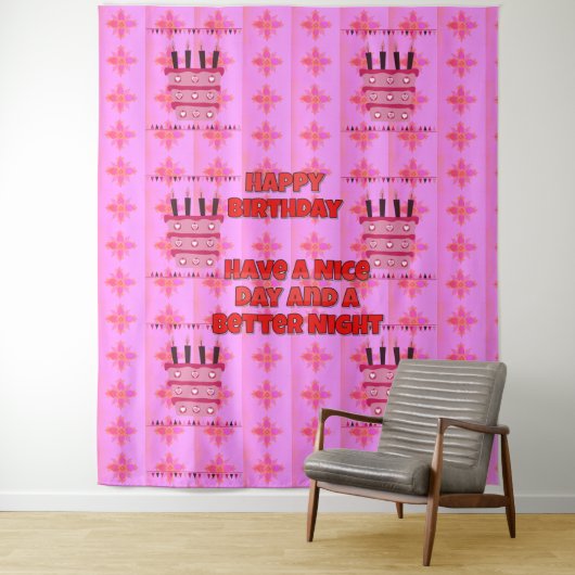 Happy Birthday heeft een mooie dag en een betere a Wandkleed (In situ)