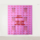 Happy Birthday heeft een mooie dag en een betere a Wandkleed (Voorkant)