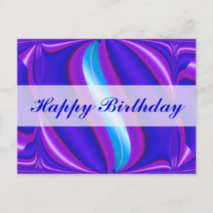 Happy Birthday helderblauw Briefkaart