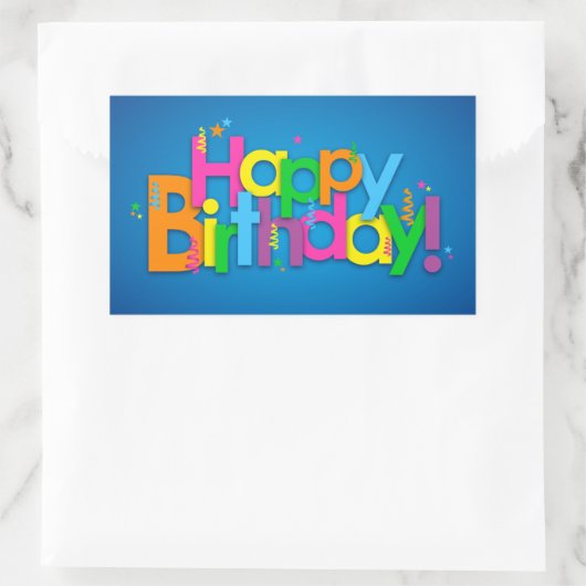 Happy Birthday - heldere kleuren Rechthoekige Sticker (Tas)