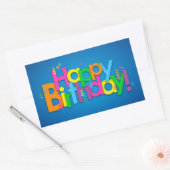 Happy Birthday - heldere kleuren Rechthoekige Sticker (Envelop)