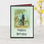 Happy Birthday - Heren op de fiets Kaart (Gele Bloem)