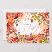 Happy Birthday Herfst Herfsttuin Bloemen Kaart (Voorkant)