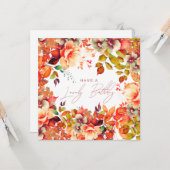 Happy Birthday Herfst Herfsttuin Bloemen Kaart (Voorkant / Achterkant in situ)