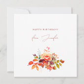 Happy Birthday Herfst Herfsttuin Bloemen Kaart (Achterkant)