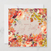 Happy Birthday Herfst Herfsttuin Floral Champagne Kaart (Voorkant)