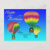Happy Birthday Hete Luchtballon Briefkaart (Voorkant)