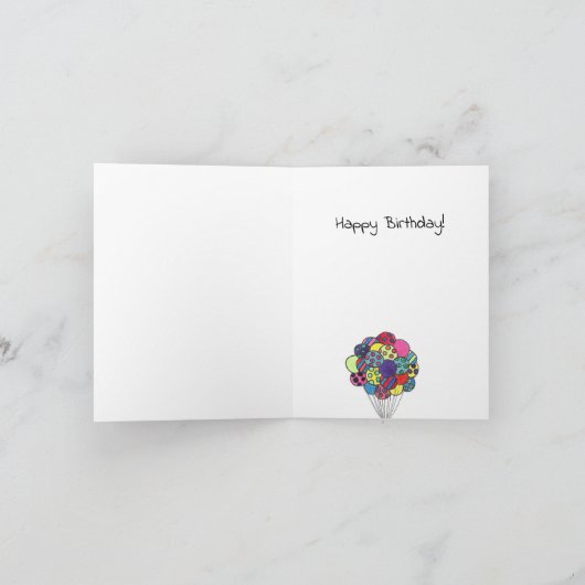 Happy Birthday Hete Luchtballon Vogelnest Kaart (Binnen)