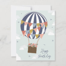 Happy Birthday heteluchtballon Wenskaart