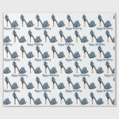 Happy Birthday High Hiel Shoes Cadeaupapier (Vlak)