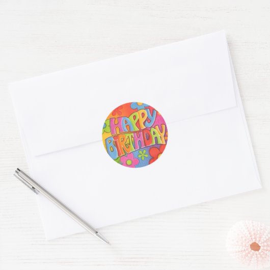 Happy Birthday Hippie Stickers (Envelop)
