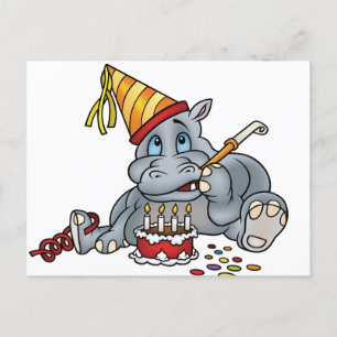Happy Birthday Hippo Briefkaart