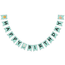 Happy Birthday Hippo Cute Party Animal Vlaggetjes