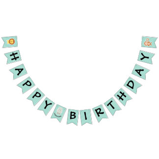 Happy Birthday Hippo Cute Party Animal Vlaggetjes