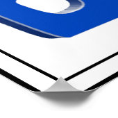 Happy Birthday HOBO-tekst - blauw Poster (Hoek)