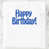 Happy Birthday HOBO-tekst - blauw Rechthoekige Sticker (Tas)