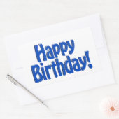 Happy Birthday HOBO-tekst - blauw Rechthoekige Sticker (Envelop)