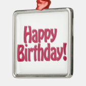 Happy Birthday HOBO Tekst - Rood Metalen Ornament (Links)