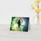 Happy Birthday Hockey Fan, Silhouette Kaart (Gele Bloem)