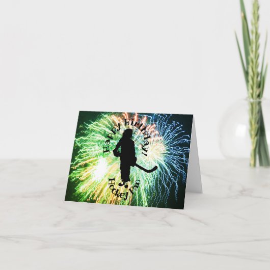 Happy Birthday Hockey Fan, Silhouette Kaart (Voorkant)