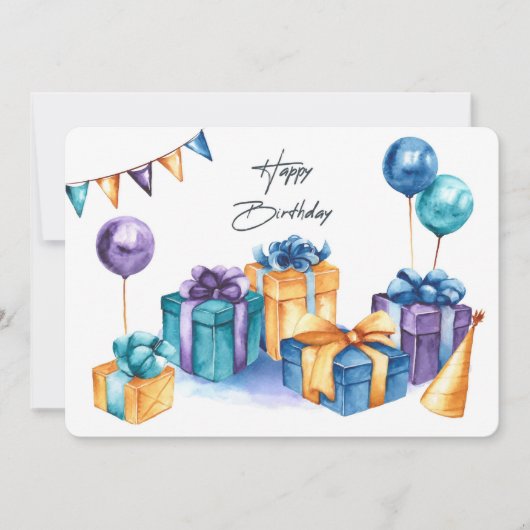 Happy Birthday Holiday Card Feestdagenkaart (Voorkant)