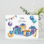Happy Birthday Holiday Card Feestdagenkaart (Staand voorkant)