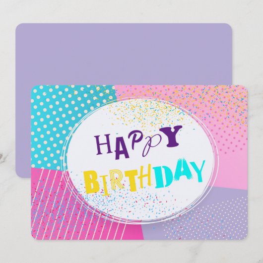 Happy Birthday Holiday Card Feestdagenkaart (Voorkant / Achterkant)