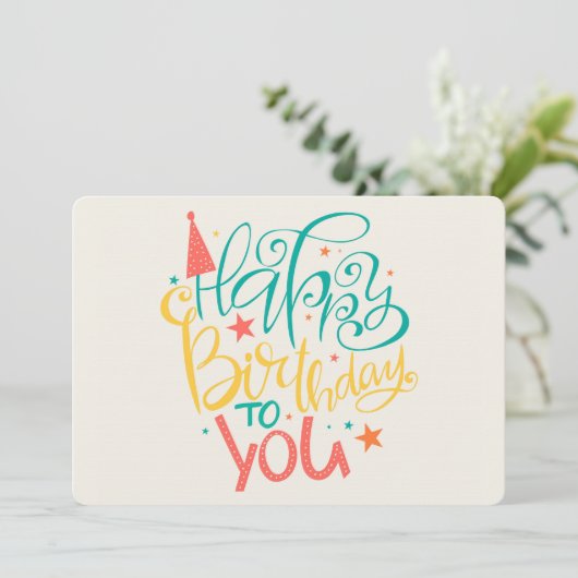 Happy Birthday Holiday Card Feestdagenkaart (Staand voorkant)