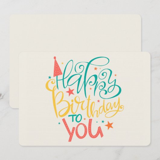 Happy Birthday Holiday Card Feestdagenkaart (Voorkant / Achterkant)