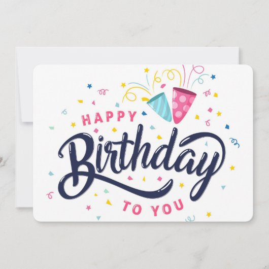 Happy Birthday Holiday Card Feestdagenkaart (Voorkant)