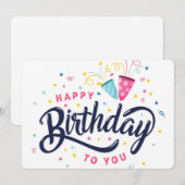 Happy Birthday Holiday Card Feestdagenkaart (Voorkant / Achterkant)