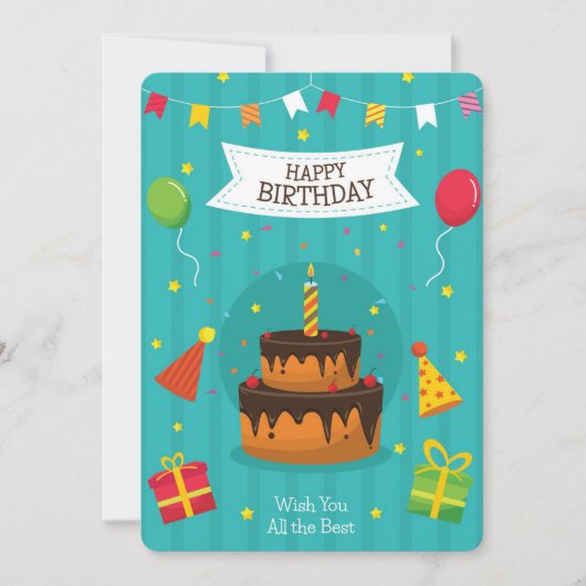 Happy Birthday Holiday Card Feestdagenkaart (Voorkant)