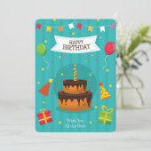 Happy Birthday Holiday Card Feestdagenkaart (Staand voorkant)