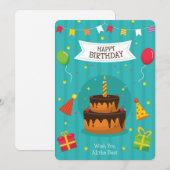 Happy Birthday Holiday Card Feestdagenkaart (Voorkant / Achterkant)