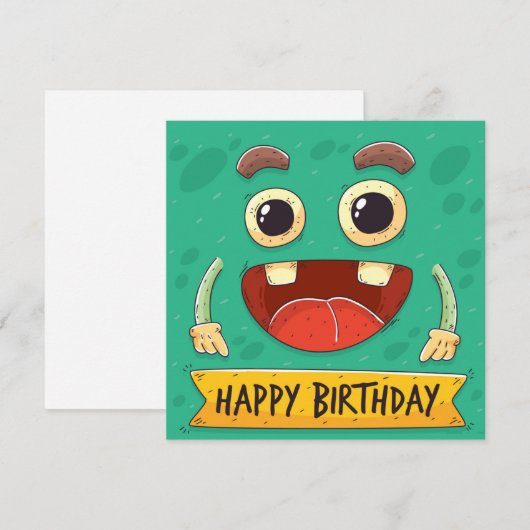 Happy Birthday Holiday Card Feestdagenkaart (Voorkant / Achterkant)