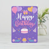 Happy Birthday Holiday Card Feestdagenkaart (Staand voorkant)