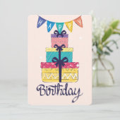 Happy Birthday Holiday Card Feestdagenkaart (Staand voorkant)