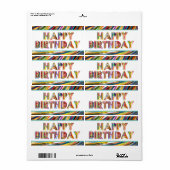 Happy Birthday Hologram Etiket (Full Sheet)