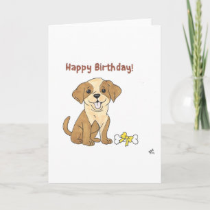 Happy Birthday Hond en Bone Kaart