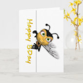 Happy Birthday Honey Bee - Happy BDay Kaart (Gele Bloem)
