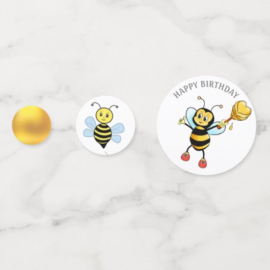 Happy Birthday Honey Bumblebee Confetti (Voorkanten)