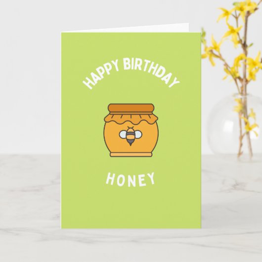 Happy Birthday Honey Kaart (Gele Bloem)